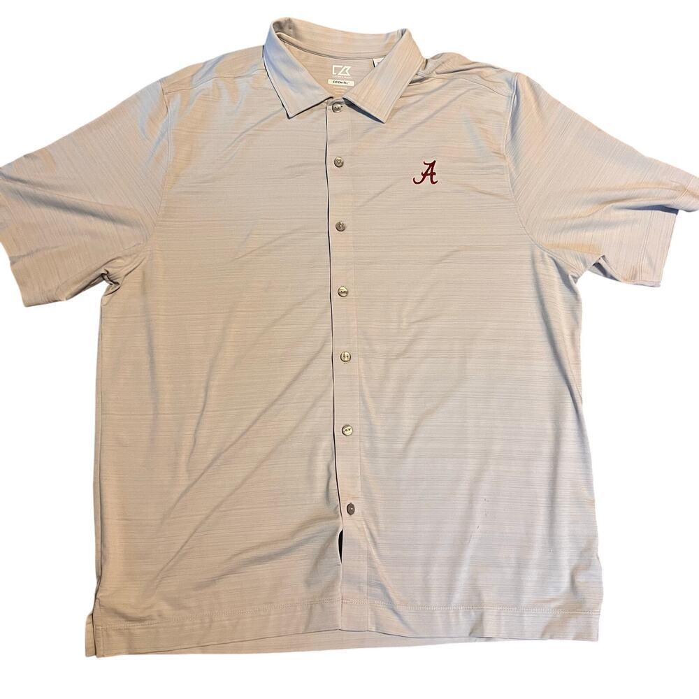 Cutter & Buck University of Alabama Button Down Shirt.  Gray. Size XL